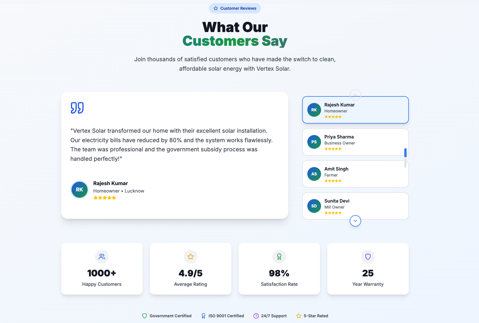 Customer Testimonials