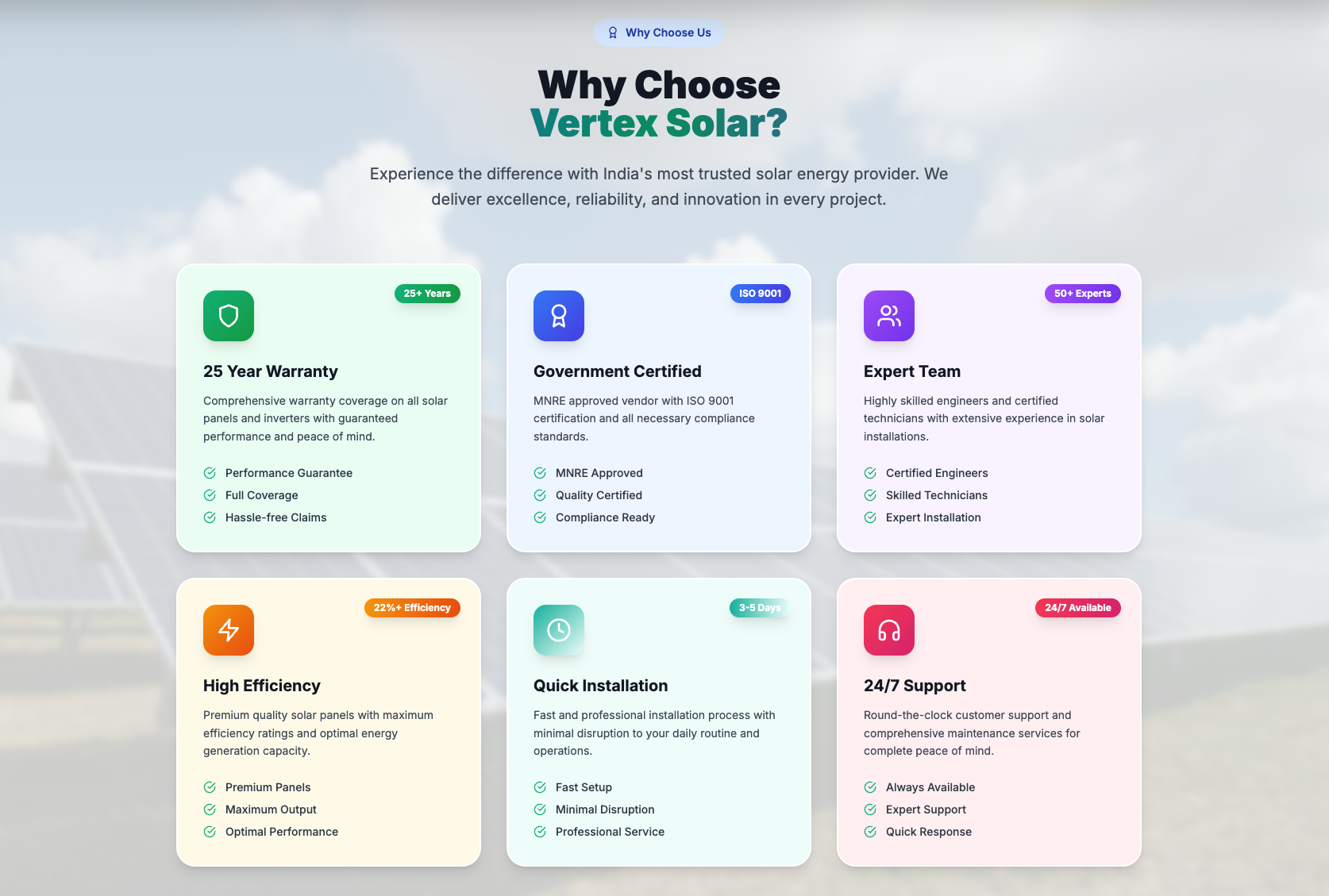 Why Choose Vertex Solar